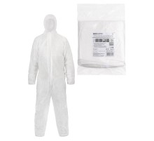 Комбинезон защитный одноразовый "Каспер Р40", на молнии, 40 г/м2, белый, разм. 52-54/182-188,  SQ1016-0322  TDM