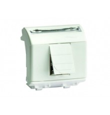 Brava белый розетка компьютерная RJ45 двойная категория 5Е экран. UTP 2мод  76666B  DKC