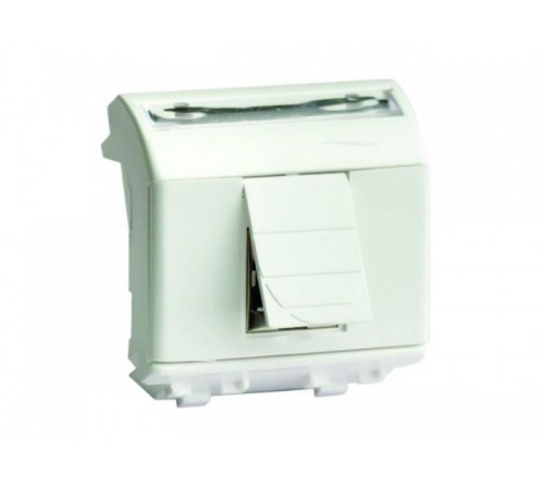 Тел.роз. RJ12 (6P6C, Hyperline, заделка NE-TOOL) Brava, белая, 2мод  76121B  DKC