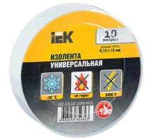 Изолента 0,13х15 мм белая 10 метров   UIZ-13-10-10M-K01  IEK