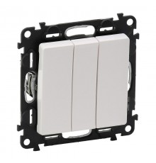 Valena LIFE DIY Белый Выключатель 3-клавишный 10А 250В  752403  Legrand