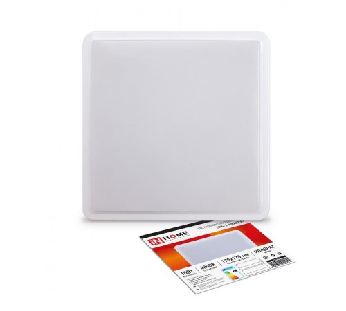 Светильник светодиодный СПБ-2-КВАДРАТ 10Вт 230В 4000К 800лм 170мм белый  4690612022055  IN HOME