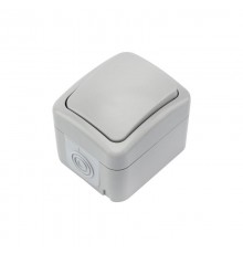 Выключатель одноклавишный Mini OG IP54, о/у, серый  KR-78-0835  Kranz