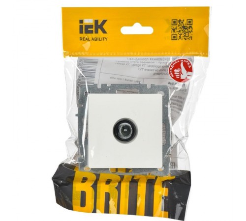 BRITE Розетка TV проходная РТВ10-0-БрБ белый  BR-A10-P-K01  IEK