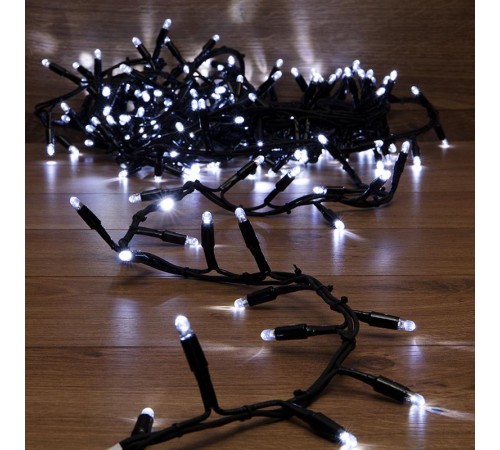 Гирлянда Кластер 10 м, 200 LED, черный каучук, IP67, соединяемая, цвет свечения белый  315-255  NEON-NIGHT