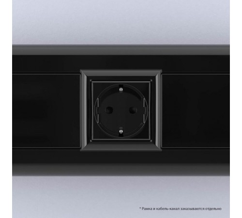 Розетка "Черный квадрат", 2P+E, с з/ш, "Avanti", 2 мод.  4402002  DKC
