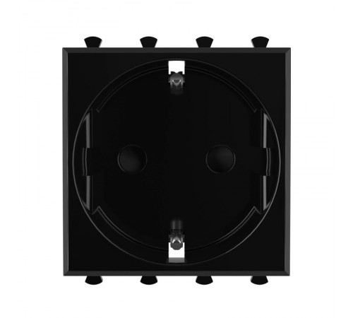 Розетка "Черный квадрат", 2P+E, с з/ш, "Avanti", 2 мод.  4402002  DKC