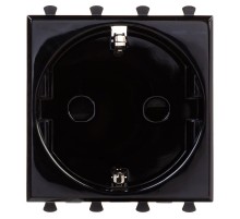 Розетка "Черный квадрат", 2P+E, с з/ш, "Avanti", 2 мод.  4402002  DKC