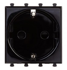 Розетка "Черный квадрат", 2P+E, с з/ш, "Avanti", 2 мод.  4402002  DKC