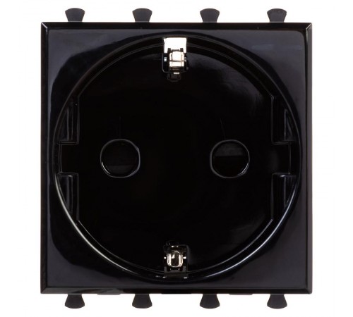 Розетка "Черный квадрат", 2P+E, с з/ш, "Avanti", 2 мод.  4402002  DKC