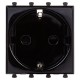 Розетка "Черный квадрат", 2P+E, с з/ш, "Avanti", 2 мод.  4402002  DKC
