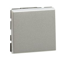 Переключатель на 2 направления - Mosaic - 2 модуля - 10 AX - алюминий  079211L  Legrand