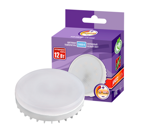 Лампа светодиодная PLED- DIM GX53 12w 5000K  .5018426  Jazzway