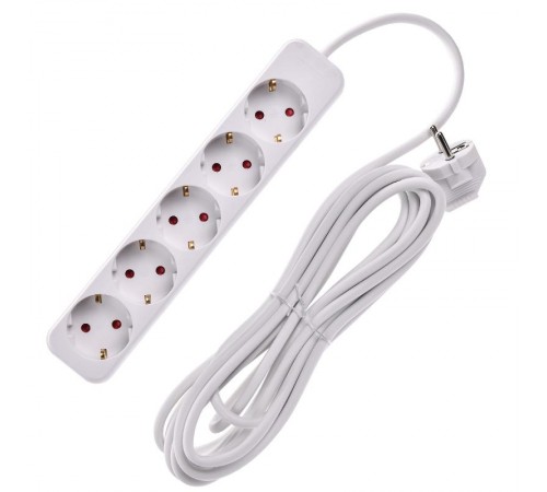 UMA Удлинитель У05 5 мест 2P+PE 5м 3х1мм2 10А белый   UM-YP10-10-05-05-Z-K01  IEK