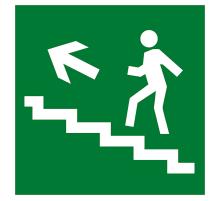 Знак эвакуационный E 16 "Направление к эвакуационному выходу по лестнице вверх" 200х200 мм  pn-e-16  EKF