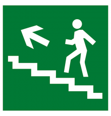 Знак эвакуационный E 16 "Направление к эвакуационному выходу по лестнице вверх" 200х200 мм  pn-e-16  EKF