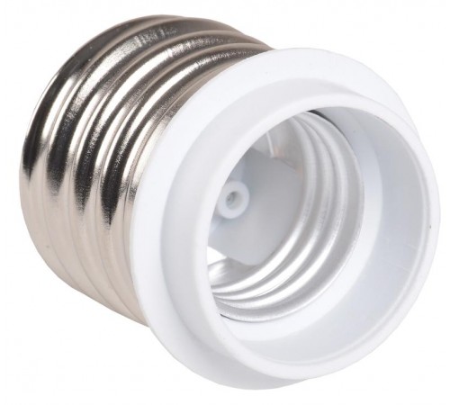 Переходник Е40-Е27 пластик белый, индивидуальный пакет ПР40-27-К02  EPR31-01-01-K01  IEK