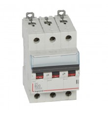 Выключатель автоматический трехполюсный DX3 10000 20А B 16кА  408992  Legrand