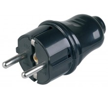 Вилка разборная прямая с з/к 16А черная ВПп10-02-Ст  EVP10-16-01-K02  IEK