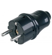 Вилка разборная прямая с з/к 16А черная ВПп10-02-Ст  EVP10-16-01-K02  IEK