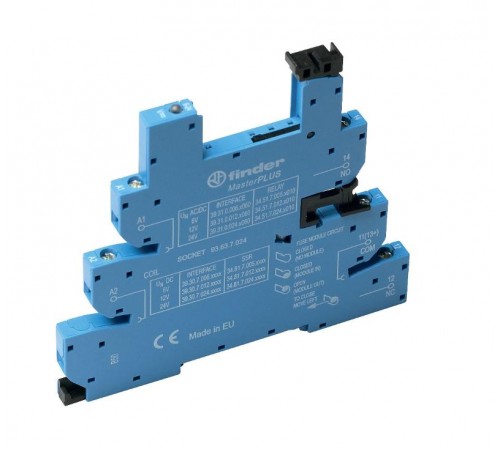 Розетка MasterPLUS с винтовыми клеммами (с зажимной клетью) для реле 34 серии; питание 125В AC/DC; в комплекте пластиковая клипса; опции: LED