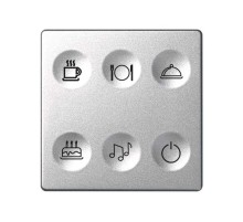 Сенсорный 6-кл выключатель с тематической маркировкой Т2, алюминий  8000664-093  Simon