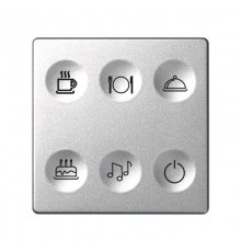 Сенсорный 6-кл выключатель с тематической маркировкой Т2, алюминий  8000664-093  Simon