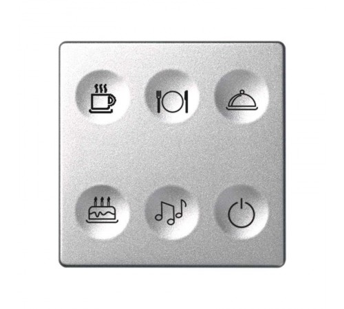 Сенсорный 6-кл выключатель с тематической маркировкой Т2, алюминий  8000664-093  Simon