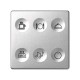 Сенсорный 6-кл выключатель с тематической маркировкой Т2, алюминий  8000664-093  Simon
