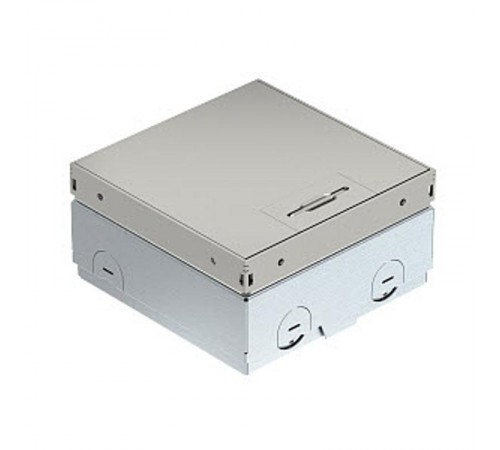 Лючок UDHOME-ONE с розетками (крышка без выемки) 140х140х75-105 мм, нагрузка 1529 кг, нерж. сталь  7368288  OBO Bettermann