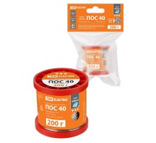 Припой ПОС 40, проволока, ГОСТ 21931-76, 1 мм, 200 г, катушка, инд. упак., "Алмаз"  SQ1025-1810  TDM