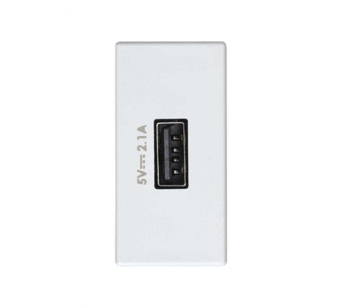 Зарядное устройство USB узкое 2.1А 230В белого цвета S27  2701097-030  Simon