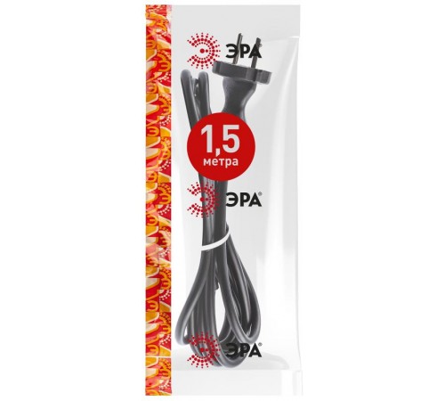 UX-2x0,75-1,5m-B Шнур питания с вилкой б/з ПВС 2x0,75 1,5м черный  Б0048681  ЭРА