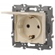 14-2103-02 Розетка с заземлением со шторками с крышкой, 16A-250В, IP20, Эра Elegance, сл.кость  Б0034279  ЭРА
