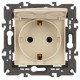14-2103-02 Розетка с заземлением со шторками с крышкой, 16A-250В, IP20, Эра Elegance, сл.кость  Б0034279  ЭРА