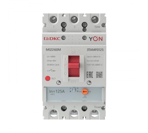 Авт. выкл. YON MGS160 3P 100-125A 25kA  MGS160M-3TAMF0125  DKC