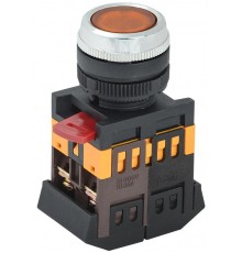 Кнопка ABLFS-22 желтый d22мм неон/240В 1з+1р   BBT30-ABLFS-K05  GENERICA