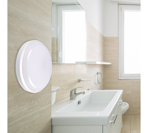 Светильник светодиодный пылевлагозащищенный для ЖКХ ДПБ PBH-PC2-RA 12Вт 4000К IP65 белый круг опал  1035660  Jazzway