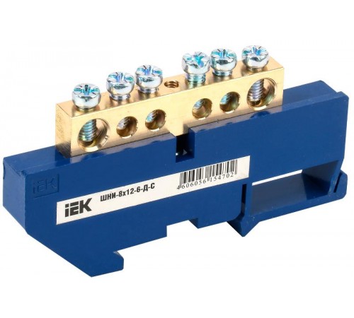 Шина N ноль на DIN-изоляторе ШНИ-8х12-6-Д-С  YNN10-812-6D-K07  IEK