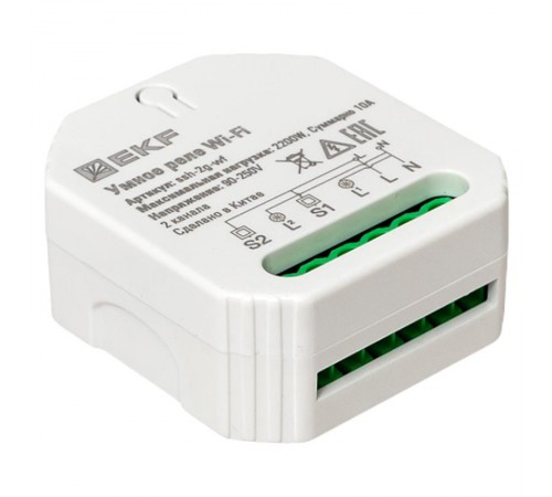Умное реле в подрозетник 2-канальное Wi-Fi  Connect ssh-2g-wf EKF
