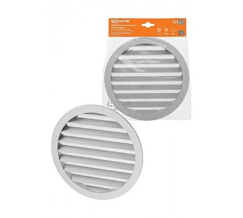 Решетка вентиляционная круглая алюминиевая с москитной сеткой, с фланцем d200, внеш. D225,  SQ1807-0804  TDM