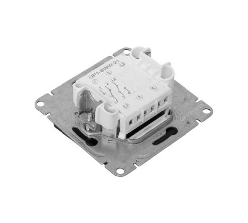 Механизм выключателя, двухклавишный, проходной, чёрный Эпика EKF  UP1-SWB-21  EKF