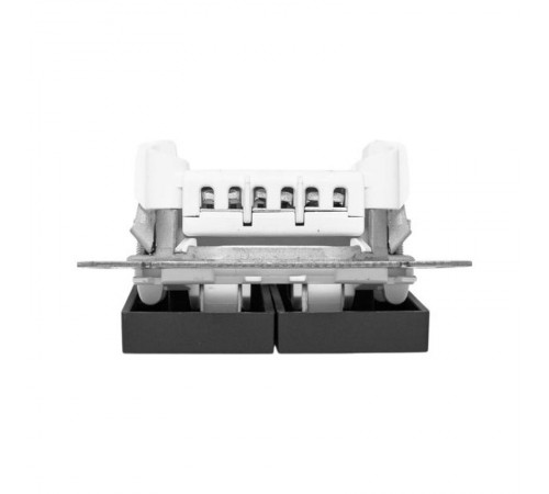 Механизм выключателя, двухклавишный, проходной, чёрный Эпика EKF  UP1-SWB-21  EKF