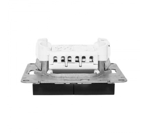 Механизм выключателя, двухклавишный, проходной, чёрный Эпика EKF  UP1-SWB-21  EKF