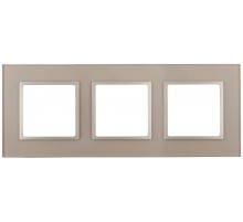 14-5103-04 Рамка на 3 поста, стекло, Эра Elegance, шампань+шамп  Б0034509  ЭРА