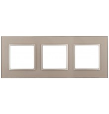 14-5103-04 Рамка на 3 поста, стекло, Эра Elegance, шампань+шамп  Б0034509  ЭРА