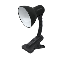 Светильник настольный под лампу СНП-01Ч на прищепке 40Вт E27 ЧЕРНЫЙ (мягкая упаковка)  4690612012414  IN HOME