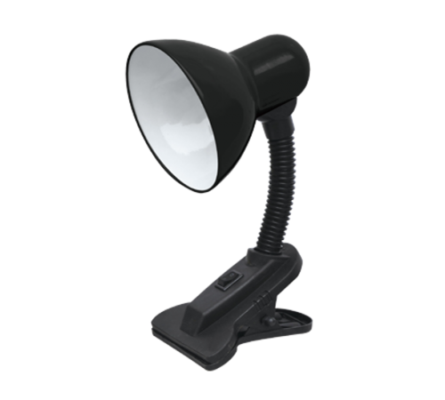 Светильник настольный под лампу СНП-01Ч на прищепке 40Вт E27 ЧЕРНЫЙ (мягкая упаковка)  4690612012414  IN HOME