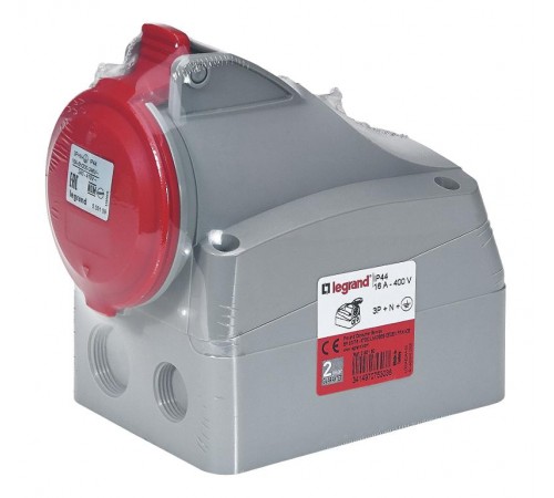 Розетка накладная - 16А -  3К+H+З - 380 В - IP 44  090160  Legrand