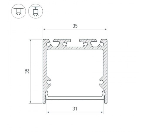Профиль с экраном SL-LINE-3535-2500 ANOD+OPAL  020462  Arlight